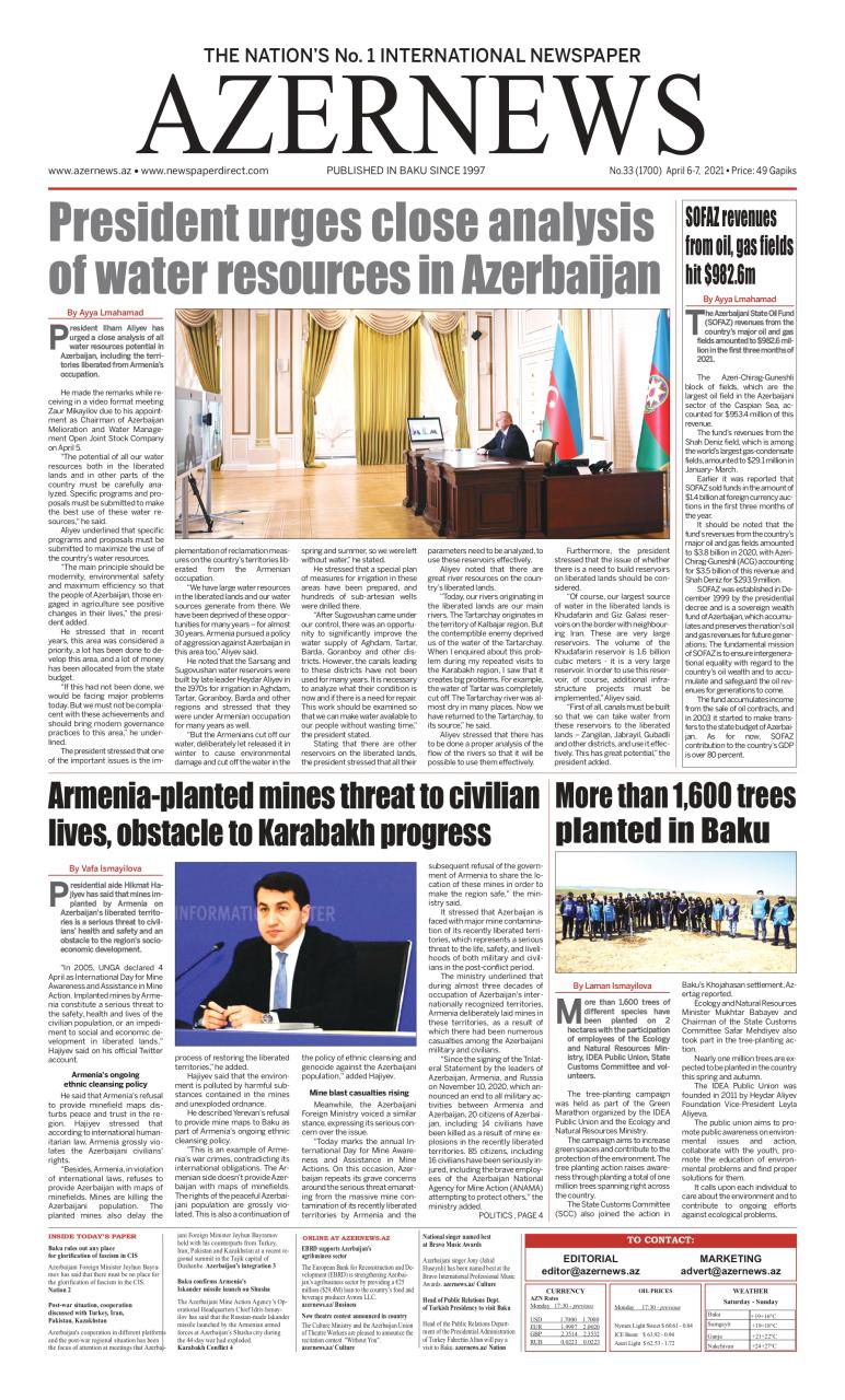 AZERNEWS releases another print issue