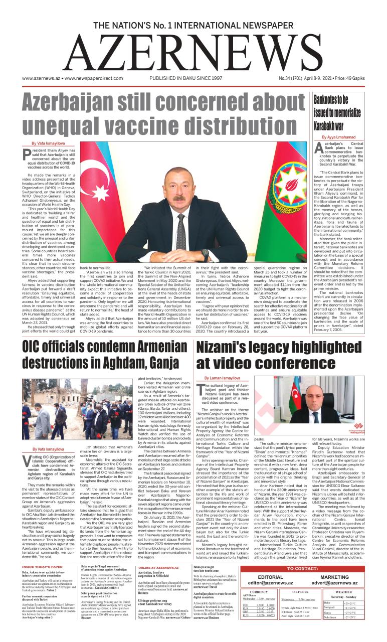 AZERNEWS releases another print issue