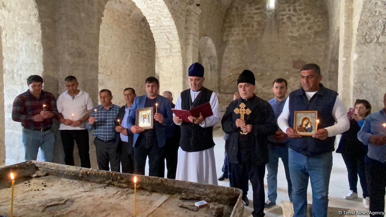 Azerbaijan's Albanian-Udi Christian community members visit ancient temple in Tugh - Trend TV [PHOTO/VIDEO]