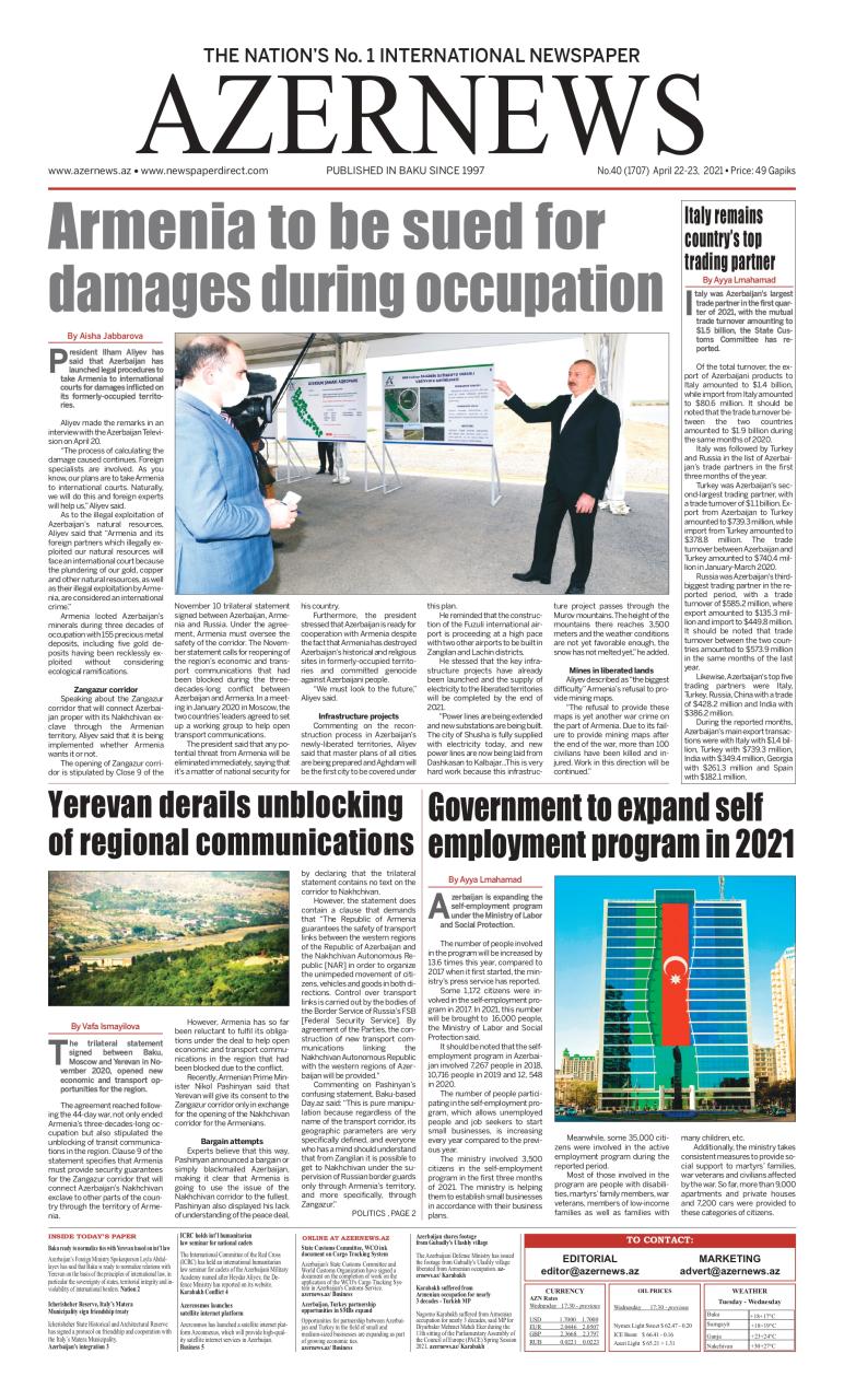 AZERNEWS releases another print issue