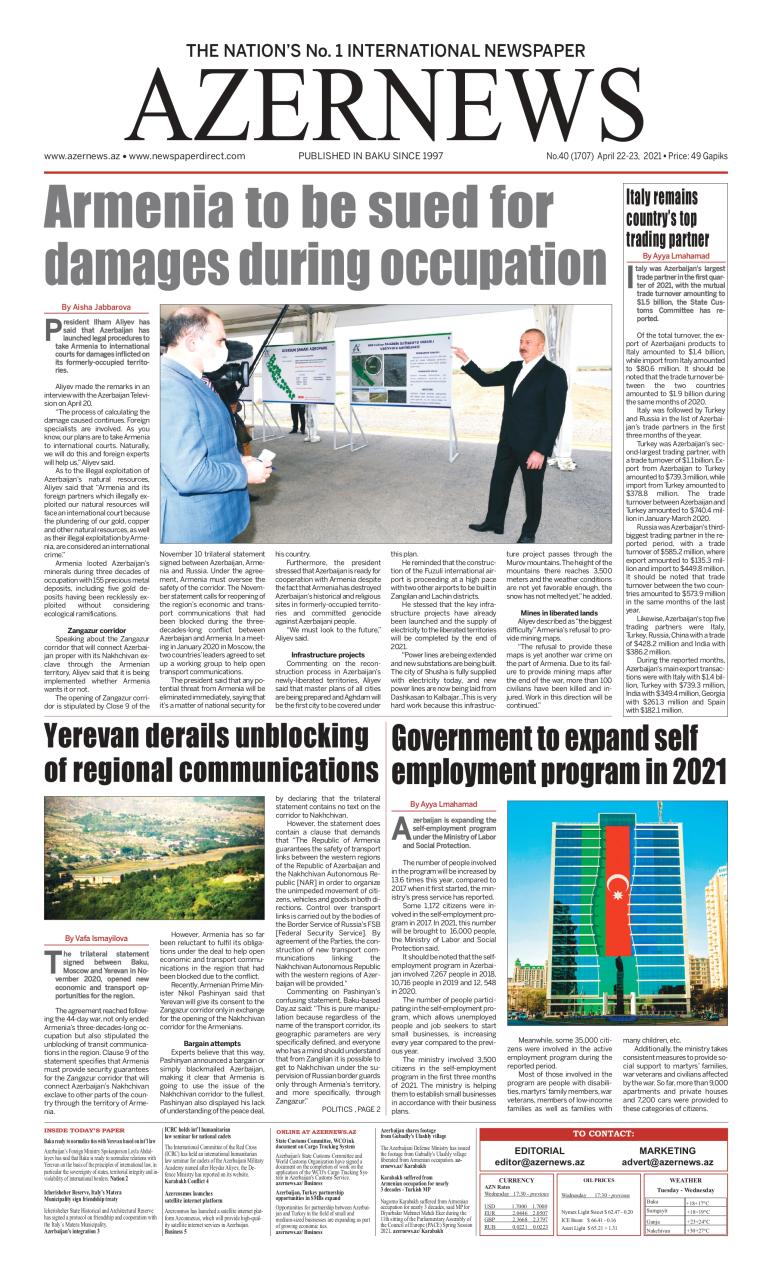 AZERNEWS releases another print issue