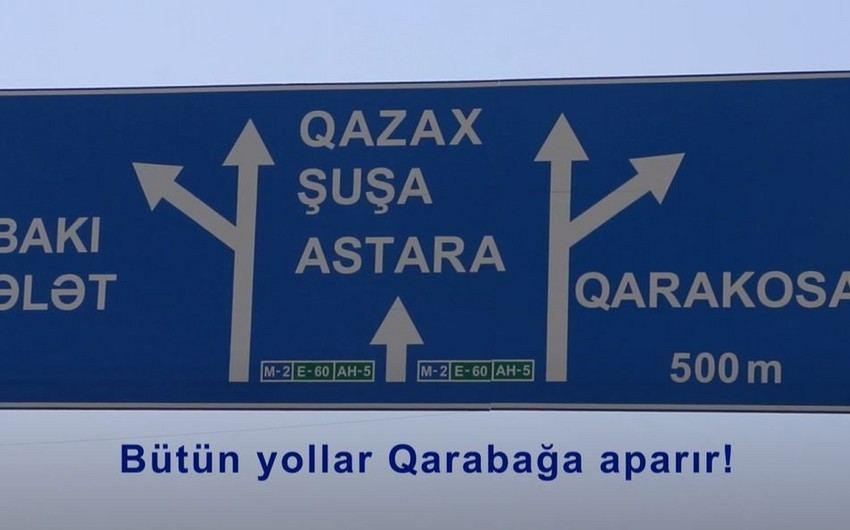 Installation of info boards on roads leading to Azerbaijan's liberated lands continues [VIDEO]
