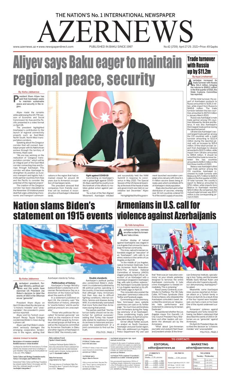 AZERNEWS releases another print issue