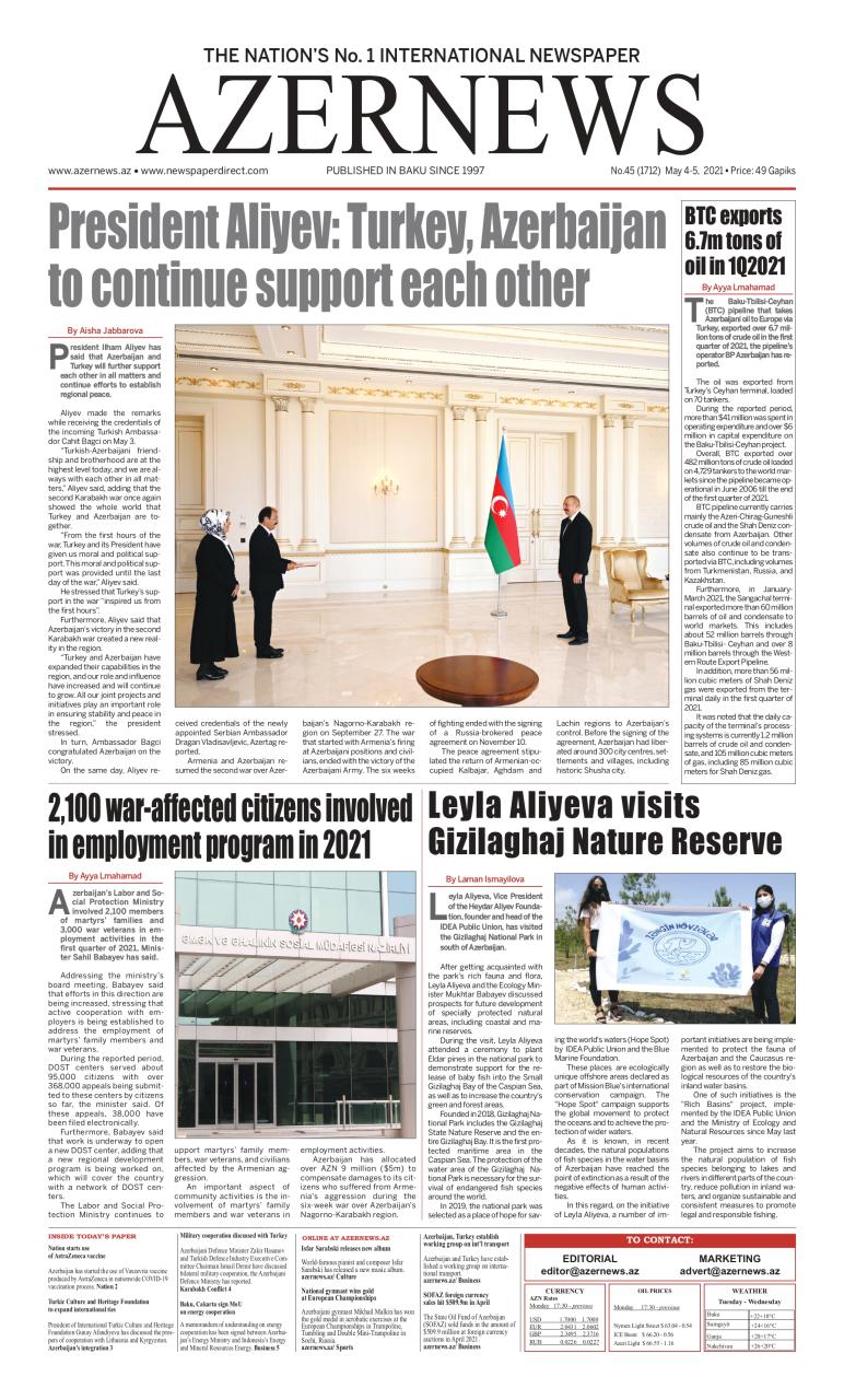 AZERNEWS releases another print issue