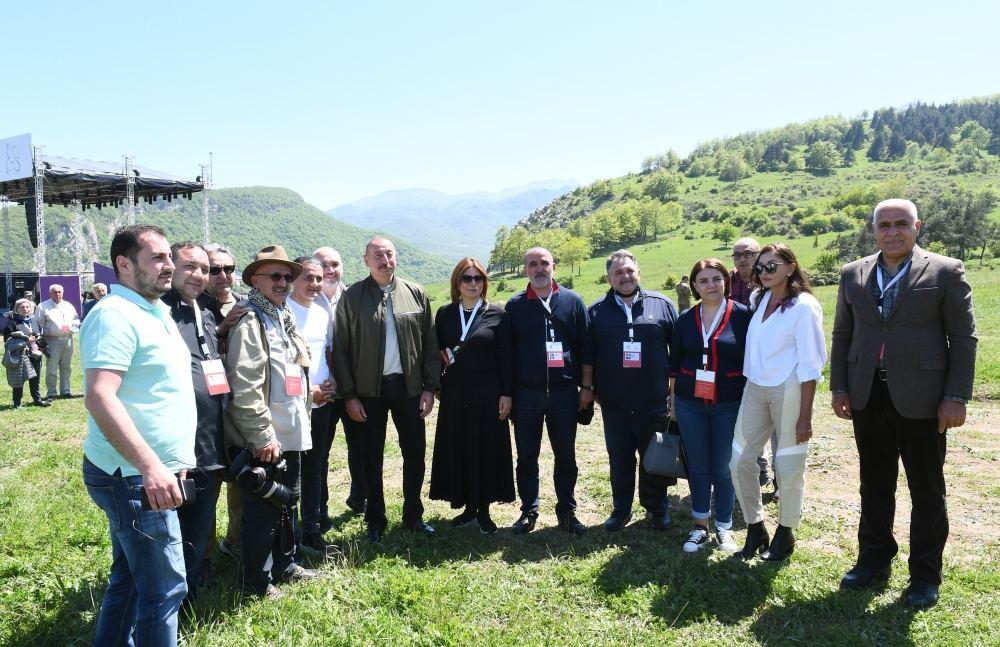 President Ilham Aliyev meets with journalists in Shusha