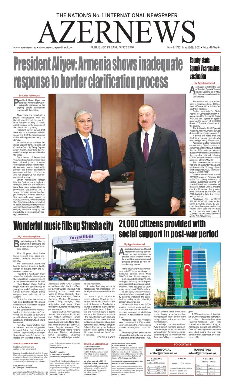 AZERNEWS releases another print issue