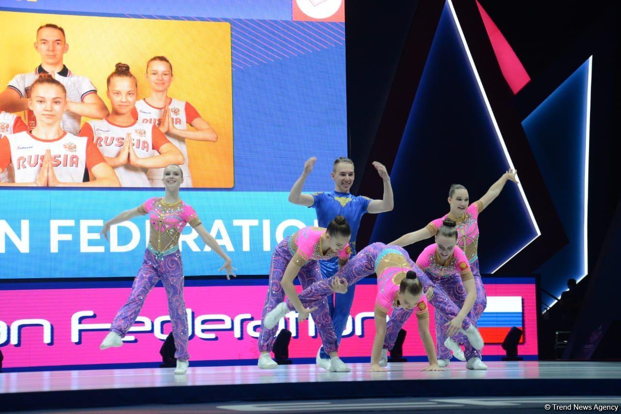 Russian gymnasts grab gold in aerobic dance program at World Age Group Competition in Baku (PHOTO)