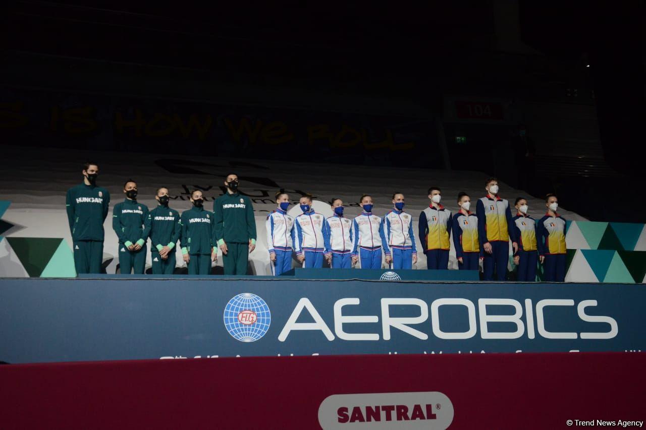 Baku holds awarding ceremony for winners in group exercises of World Aerobic Gymnastics Competition [PHOTO]