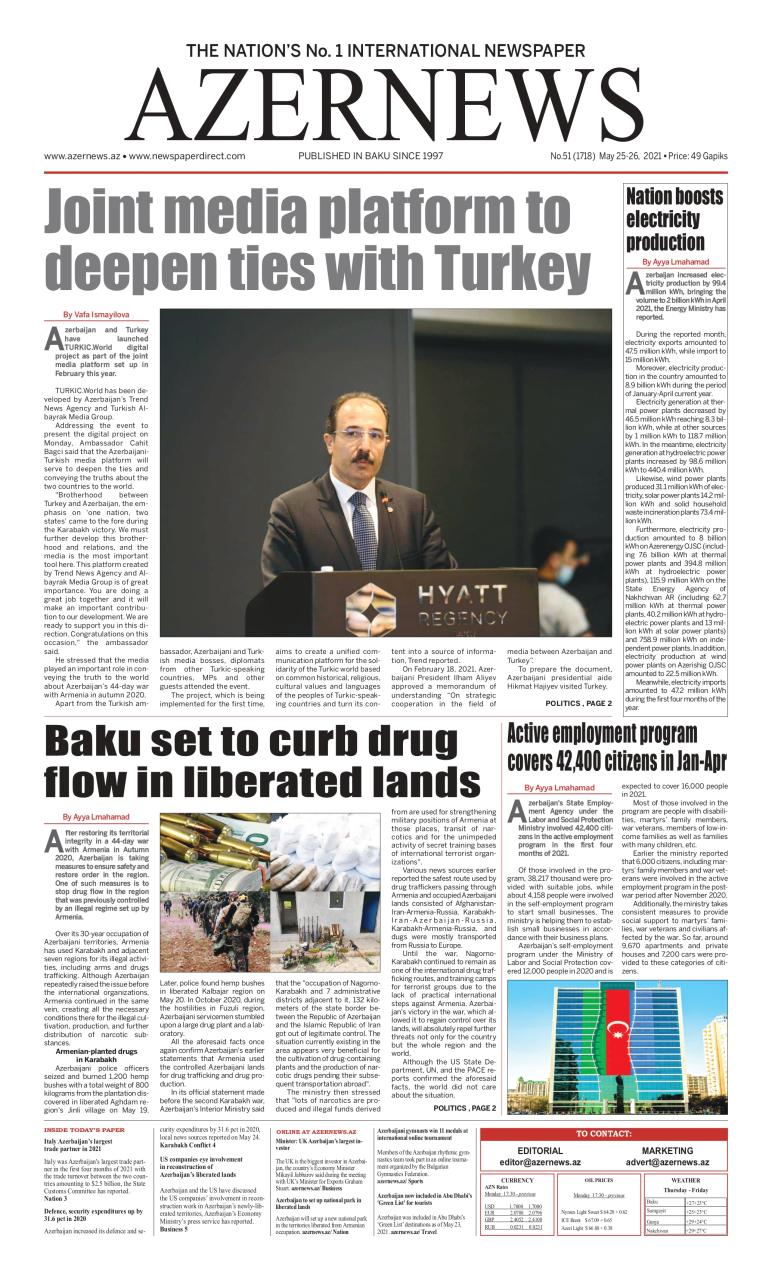 AZERNEWS releases another print issue