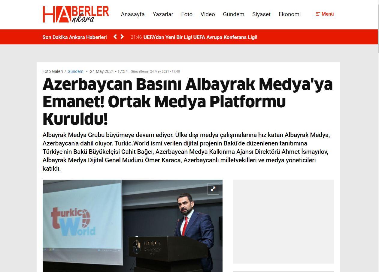 Turkish media widely covers launching of TURKIC.World digital project [PHOTO] - Gallery Image