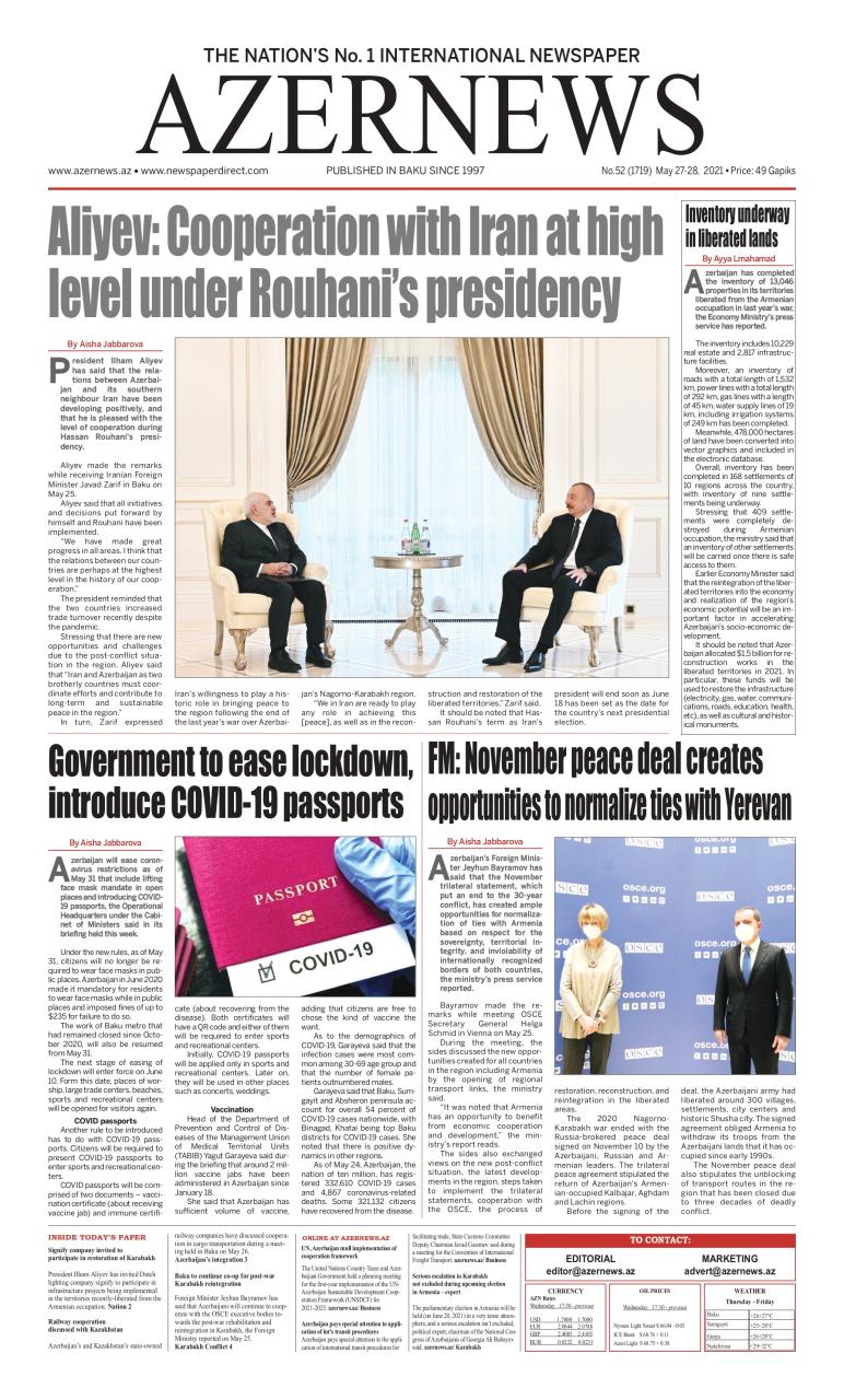 AZERNEWS releases another print issue