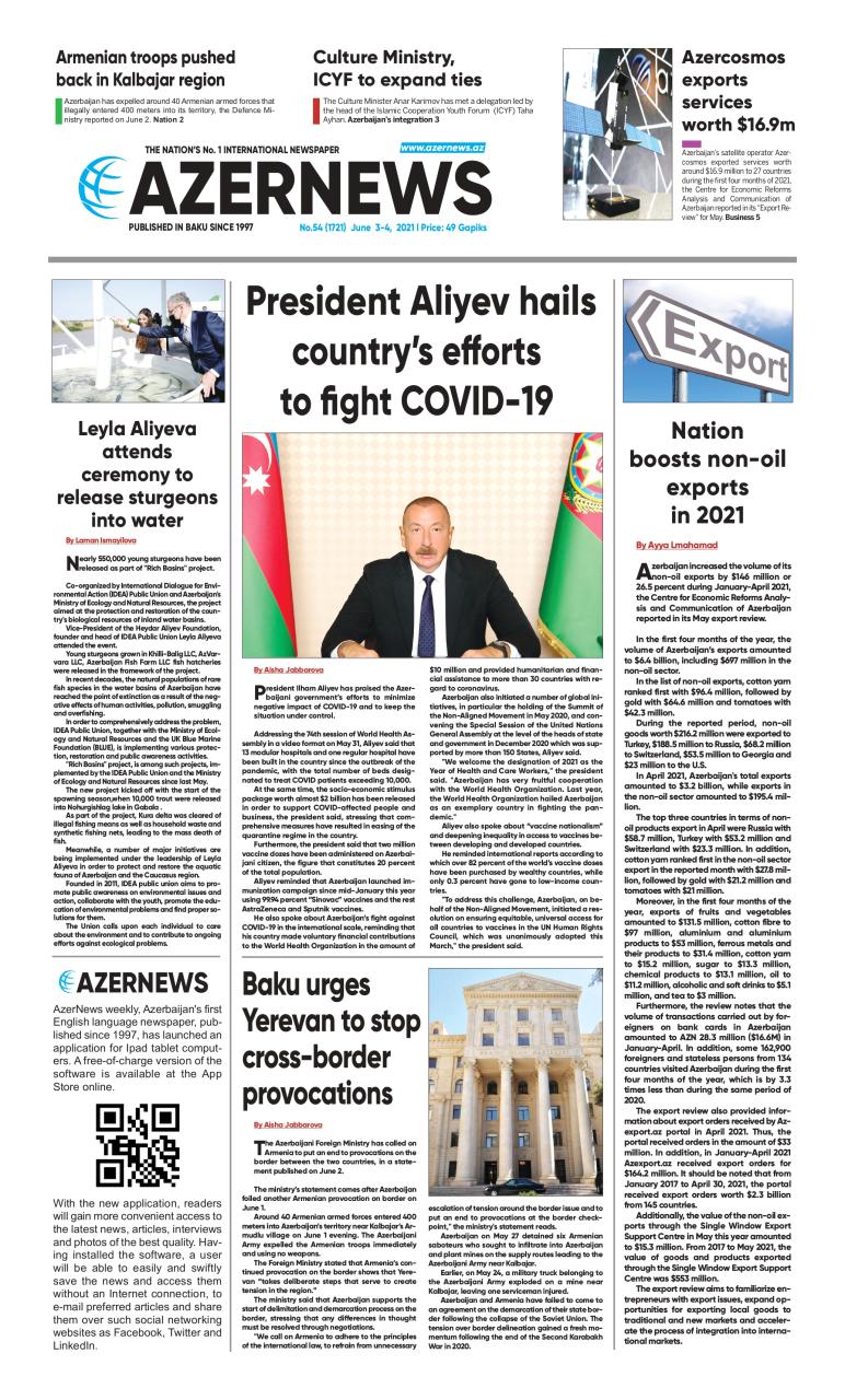 AZERNEWS releases another print issue