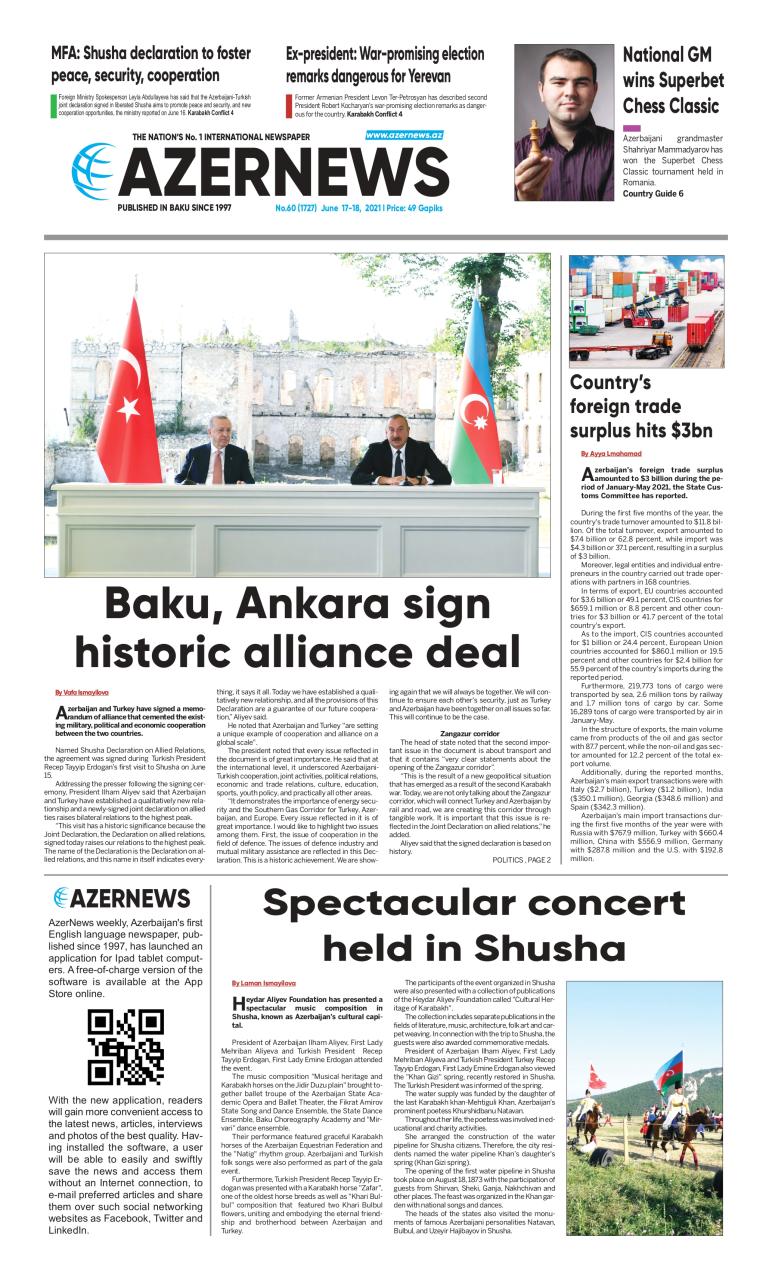 AZERNEWS releases another print issue