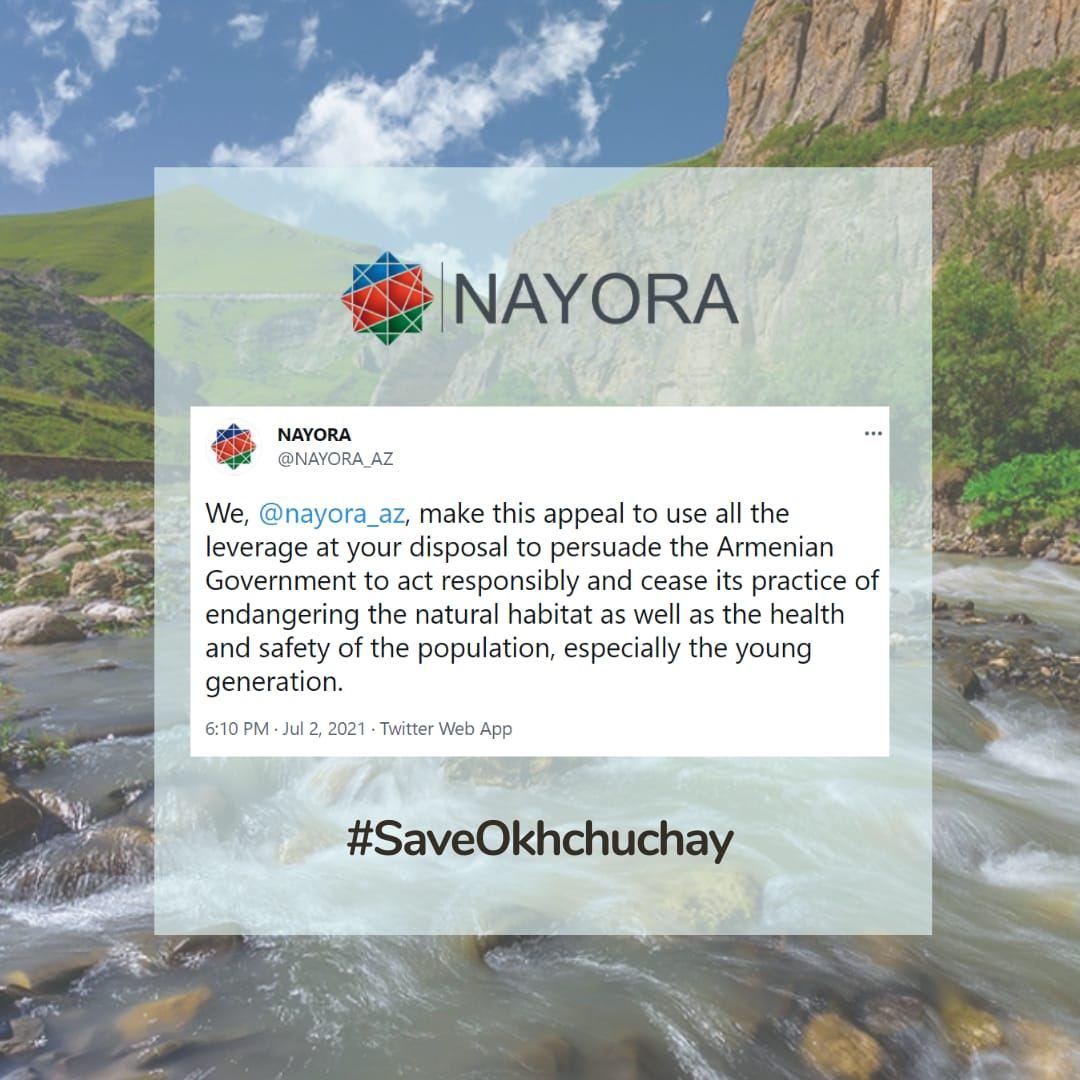 National Assembly of Youth Organizations appeals to int'l organizations on Okhchuchay River's pollution [PHOTO]