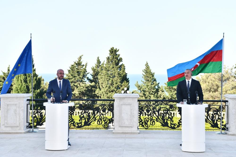 Azerbaijani, European Council presidents discuss trade, bilateral ties in Baku