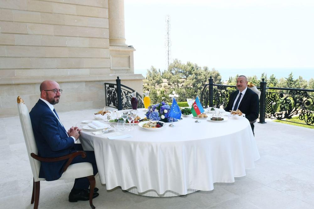 Azerbaijani, European Council presidents have joint working dinner (PHOTO)