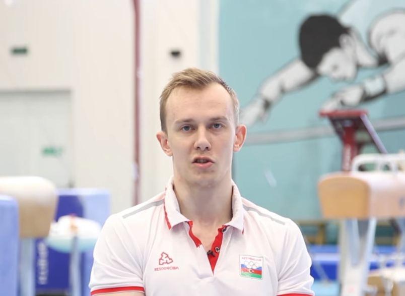 Azerbaijani gymnast performs in vault and parallel bars exercises at 2020 Summer Olympics in Tokyo