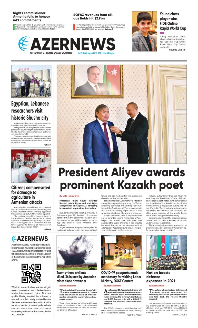 AZERNEWS releases another print issue