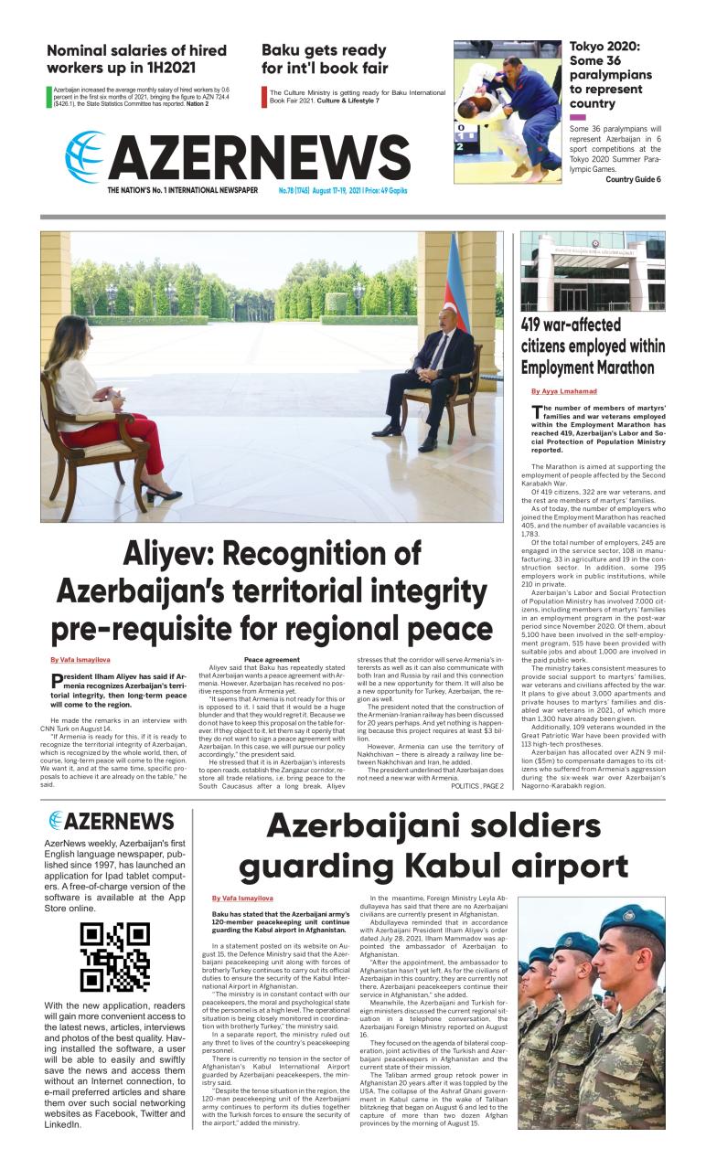 AZERNEWS releases another print issue