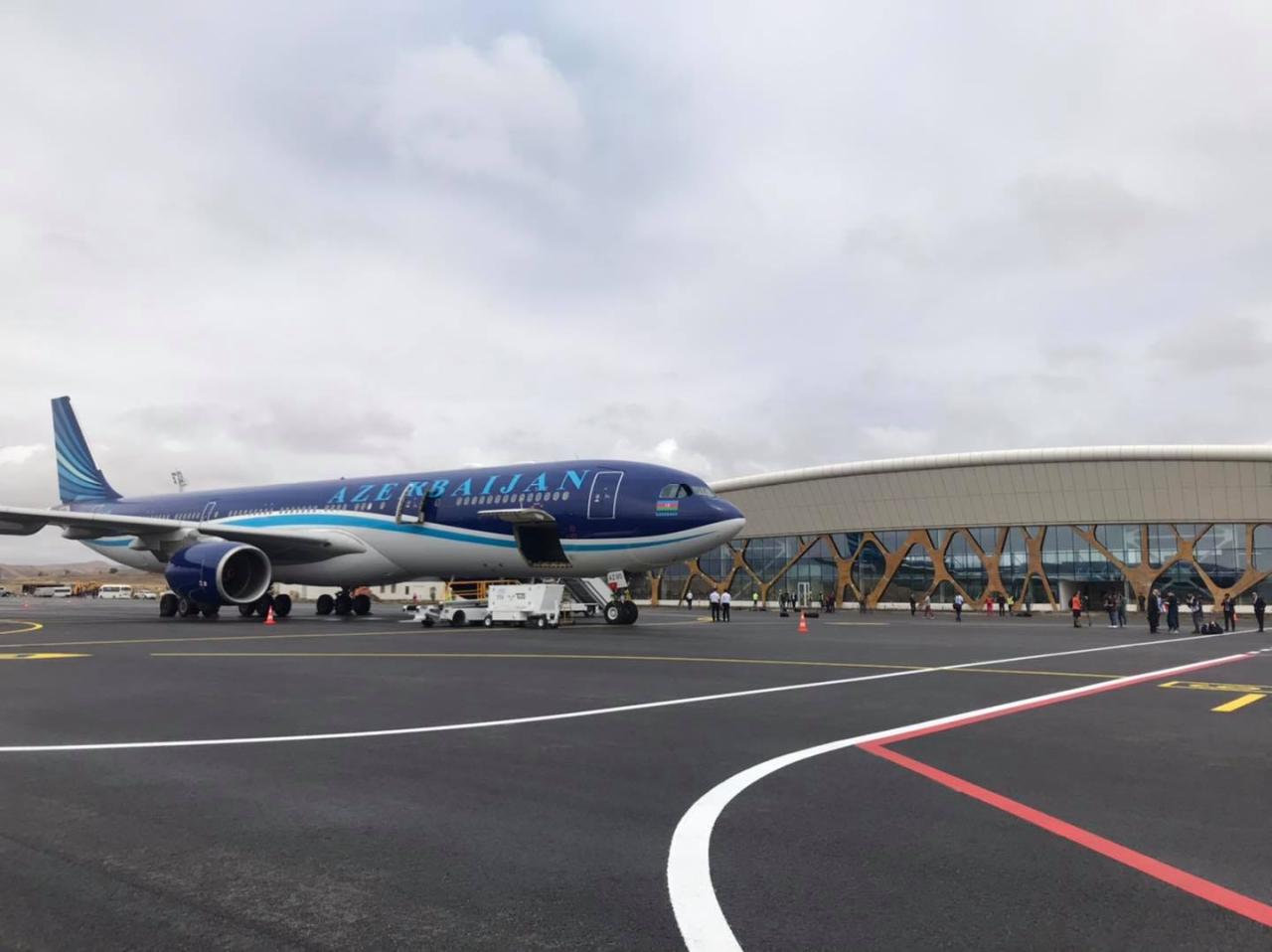 Azerbaijan Airlines' Karabakh aircraft lands at Fuzuli Airport
