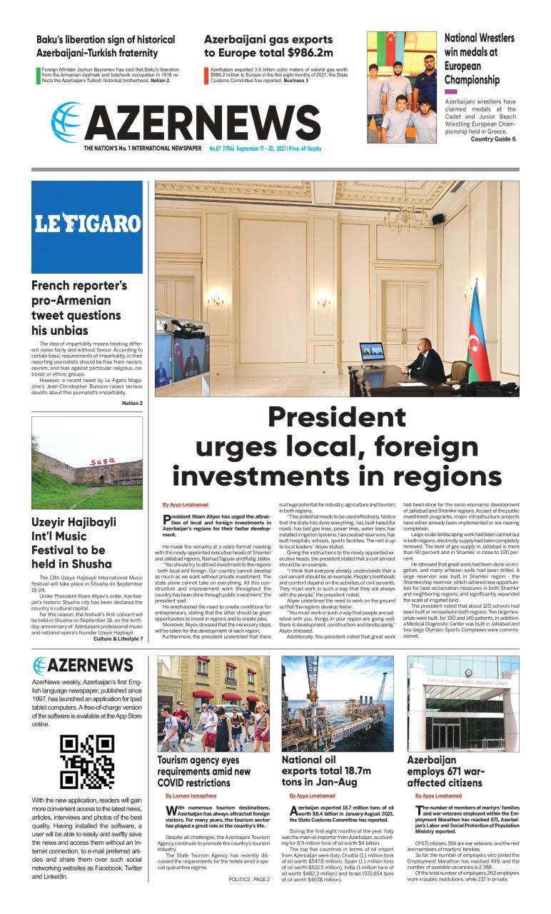 AZERNEWS releases another print issue