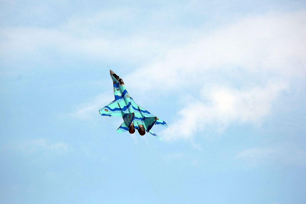 Azerbaijani fighter jet performs another flight at Teknofest-2021 [PHOTO]