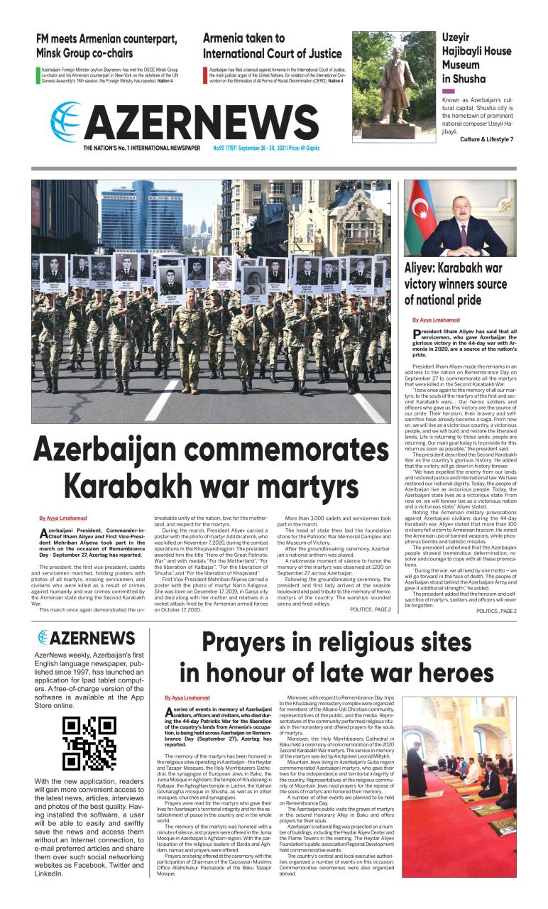 AZERNEWS releases another print issue