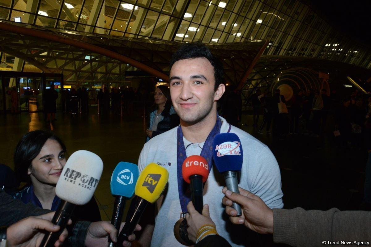 Azerbaijani gymnasts bring medals of European Championship to Baku [PHOTO] - Gallery Image