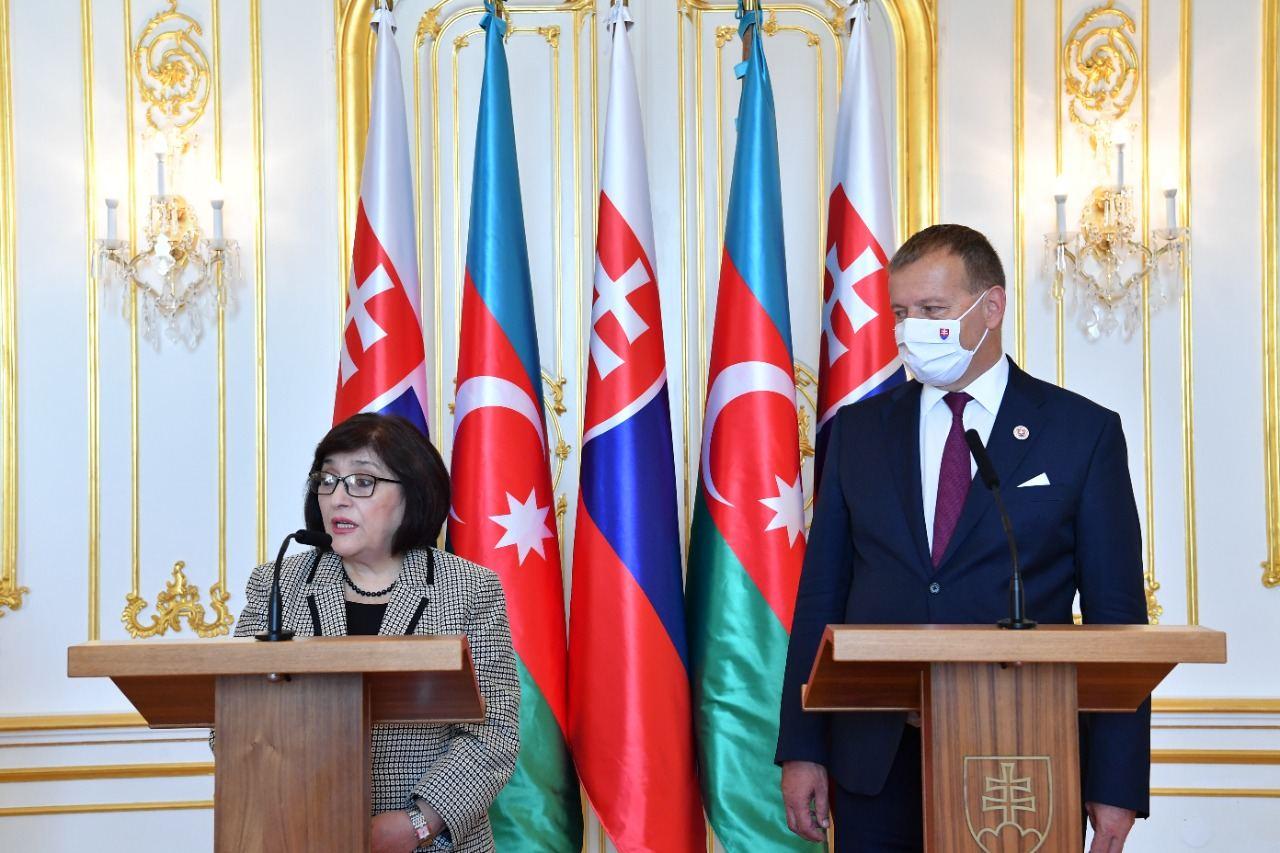 Azerbaijani, Slovak Speakers hold joint briefing [PHOTO]