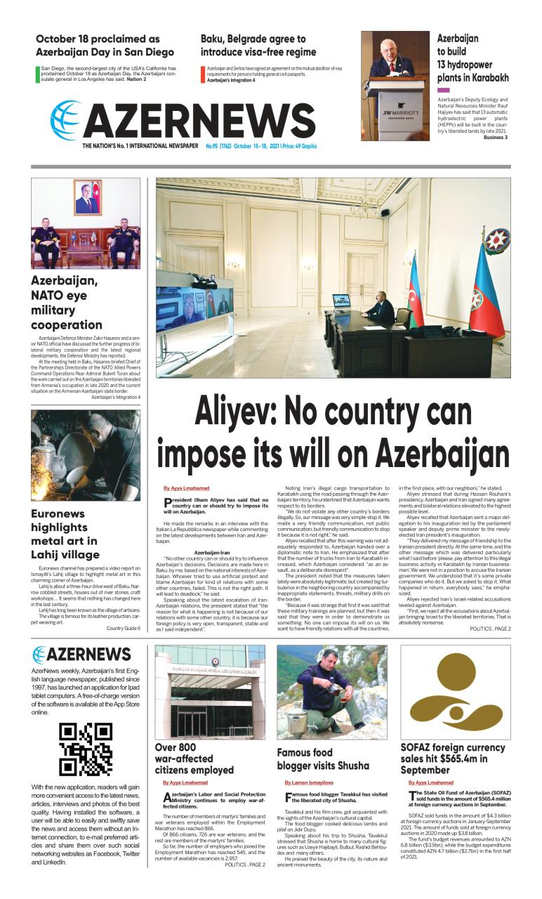 AZERNEWS releases another print issue