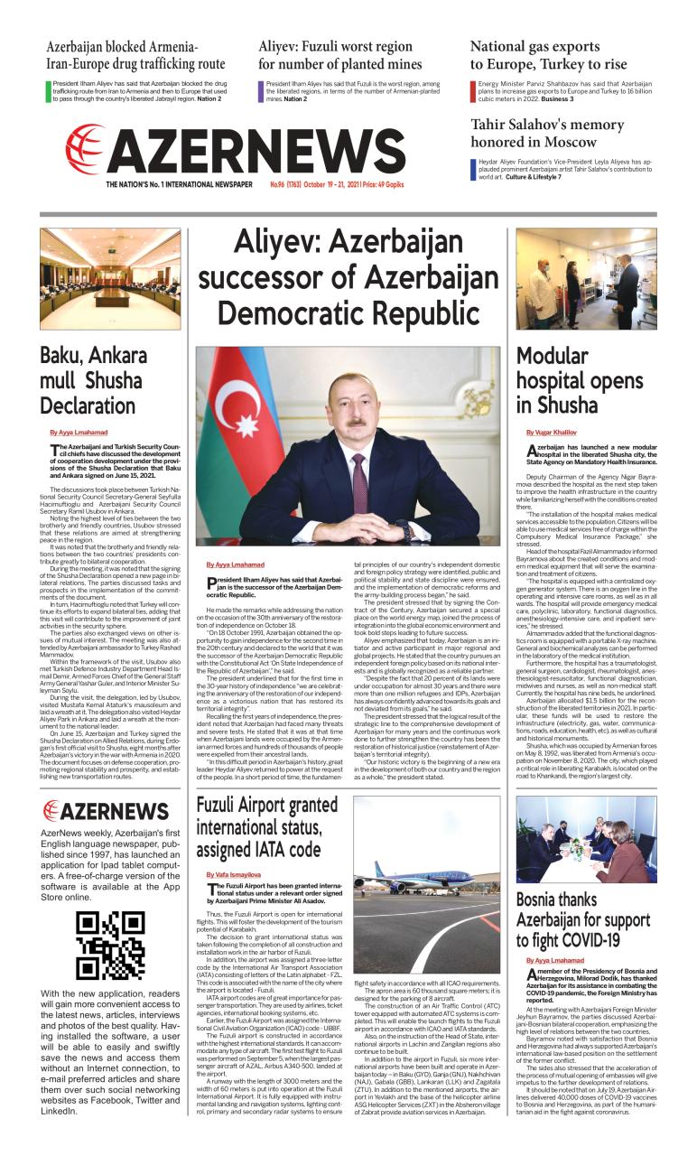 AZERNEWS releases another print issue