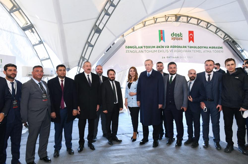 Aliyev, Erdogan lay foundation for “Dost Agropark” in Zangilan [UPDATE]