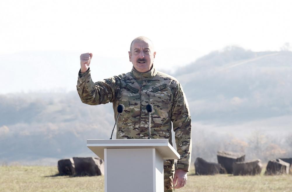 Azerbaijani President Ilham Aliyev addresses military in Shusha [PHOTO/VIDEO]
