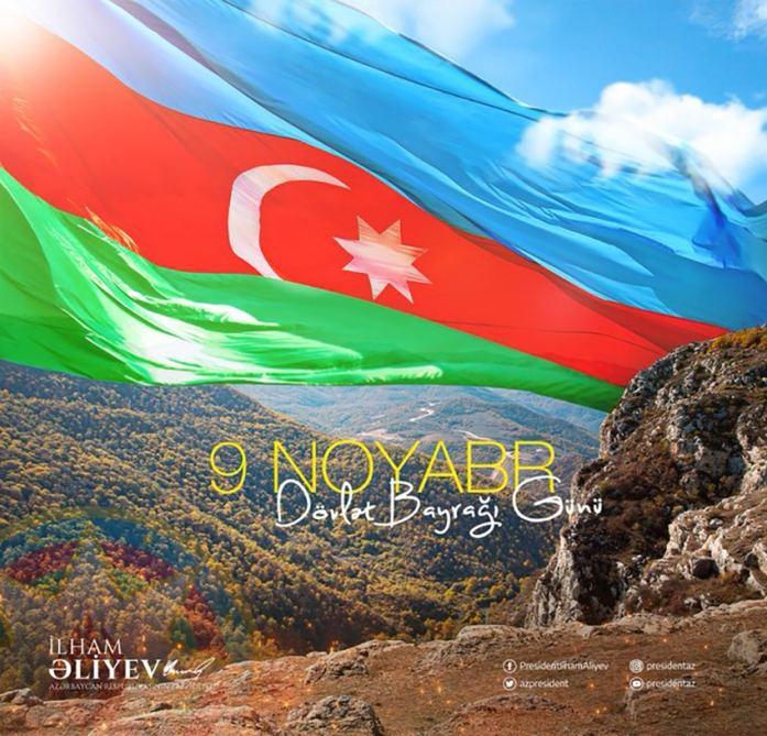 President Aliyev shares publication on occasion of National Flag Day [PHOTO] - Gallery Image