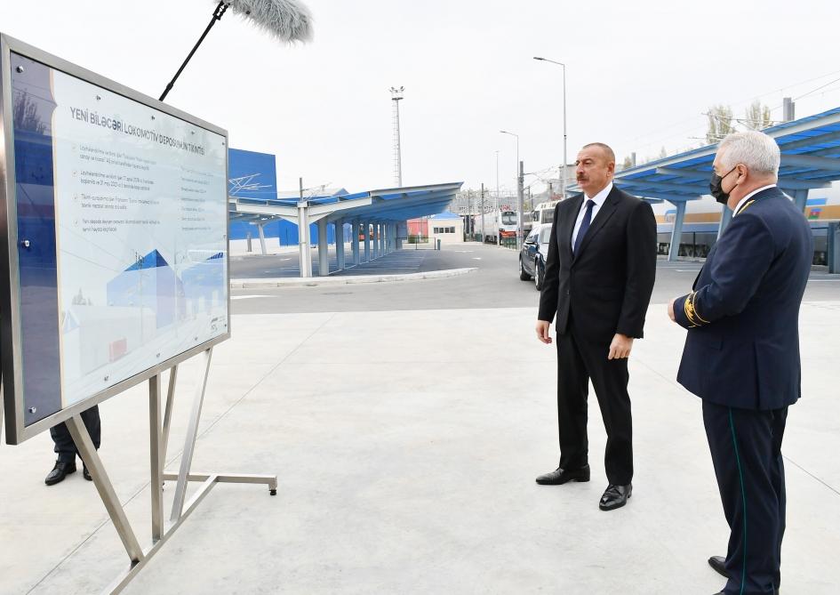 President inaugurates new locomotive depot in Baku [UPDATE]