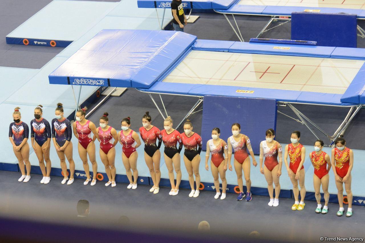 Japanese women’s team ranks first in trampoline at 35th FIG World Championships in Baku