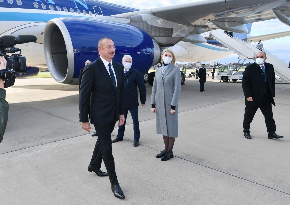Aliyev arrives in Sochi for trilateral meeting with Russian, Armenian leaders [PHOTO] - Gallery Image