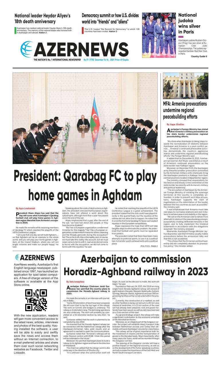 AZERNEWS releases another print issue