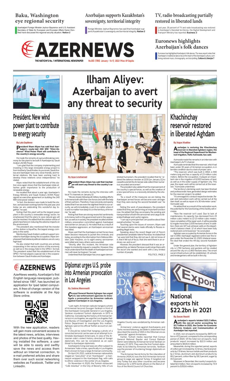 AZERNEWS releases another print issue