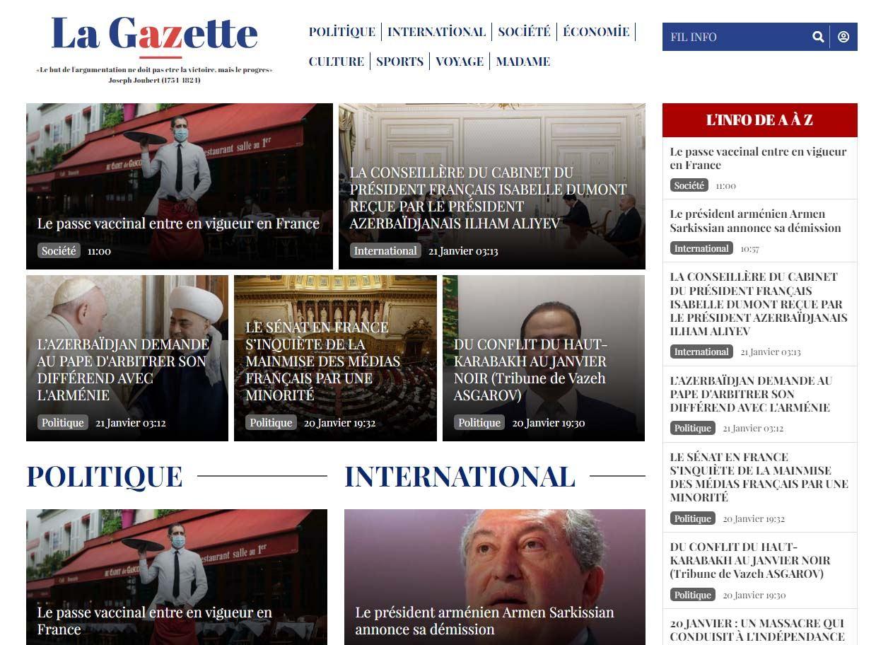 French Lagazetteaz.fr online newspaper renews interface - Gallery Image