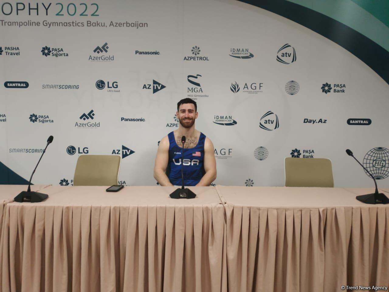 US gymnast satisfied with performance at Trampoline World Cup in Baku
