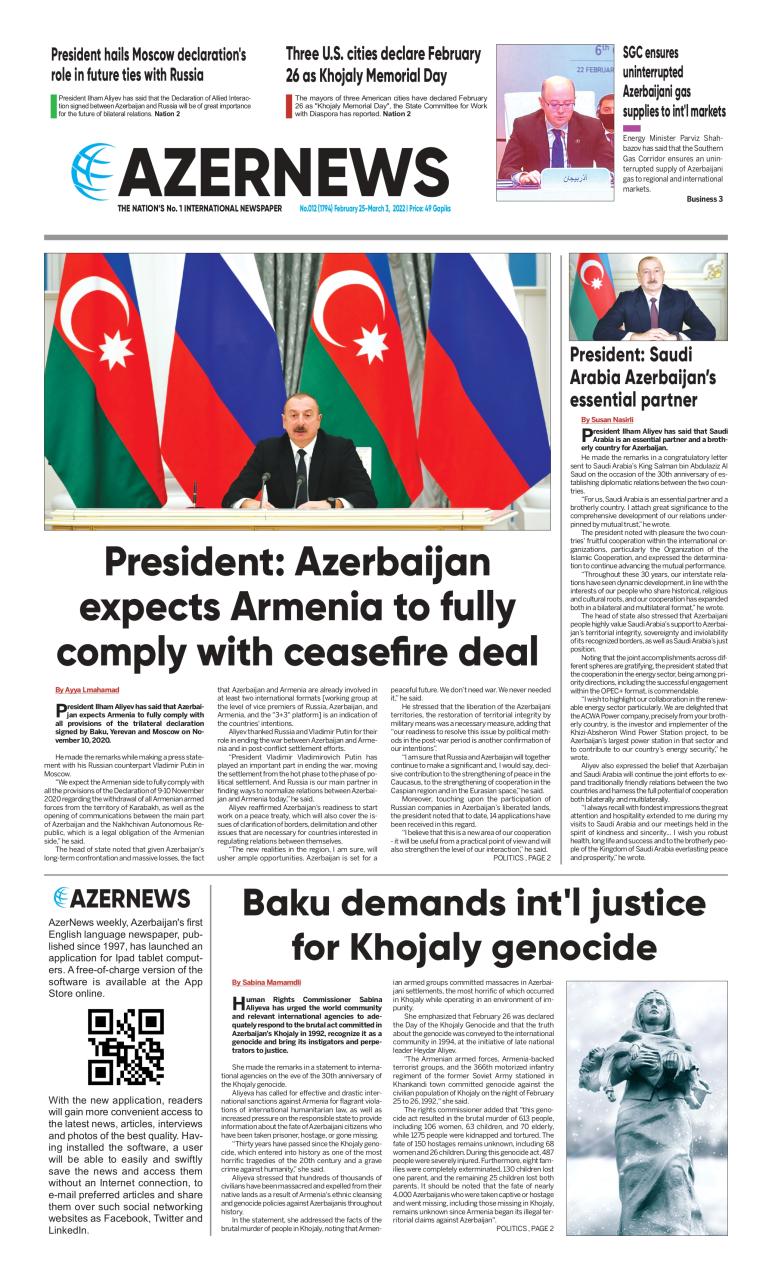 AZERNEWS releases another print issue
