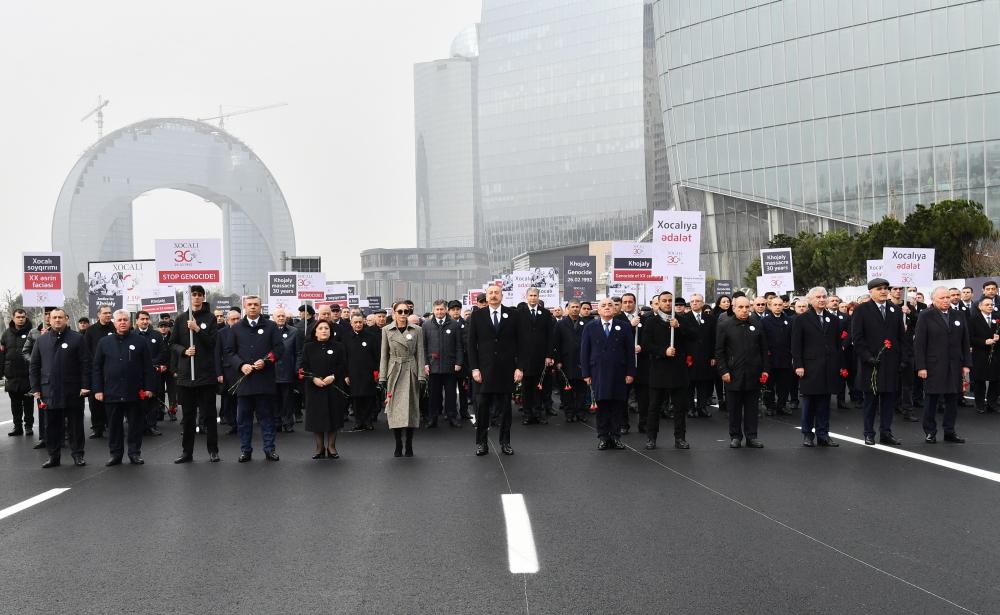 President, First Lady attend nationwide march to commemorate 30th anniversary of Khojaly genocide [PHOTO/VIDEO]