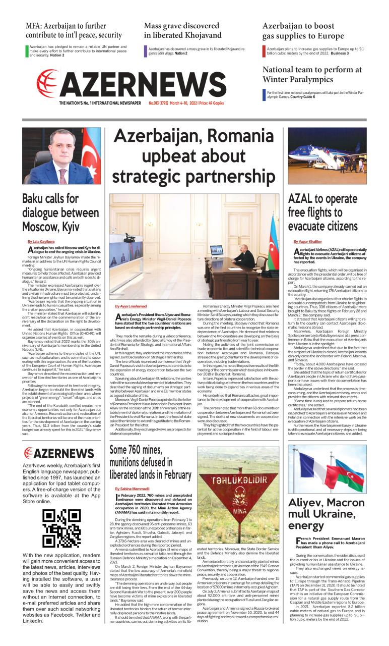 AZERNEWS releases another print issue