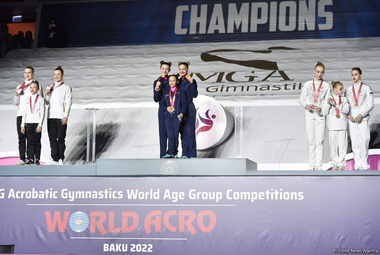 Baku hosts awards ceremony for winners of 12th FIG Acrobatic Gymnastics World Age Group Competitions [PHOTO]