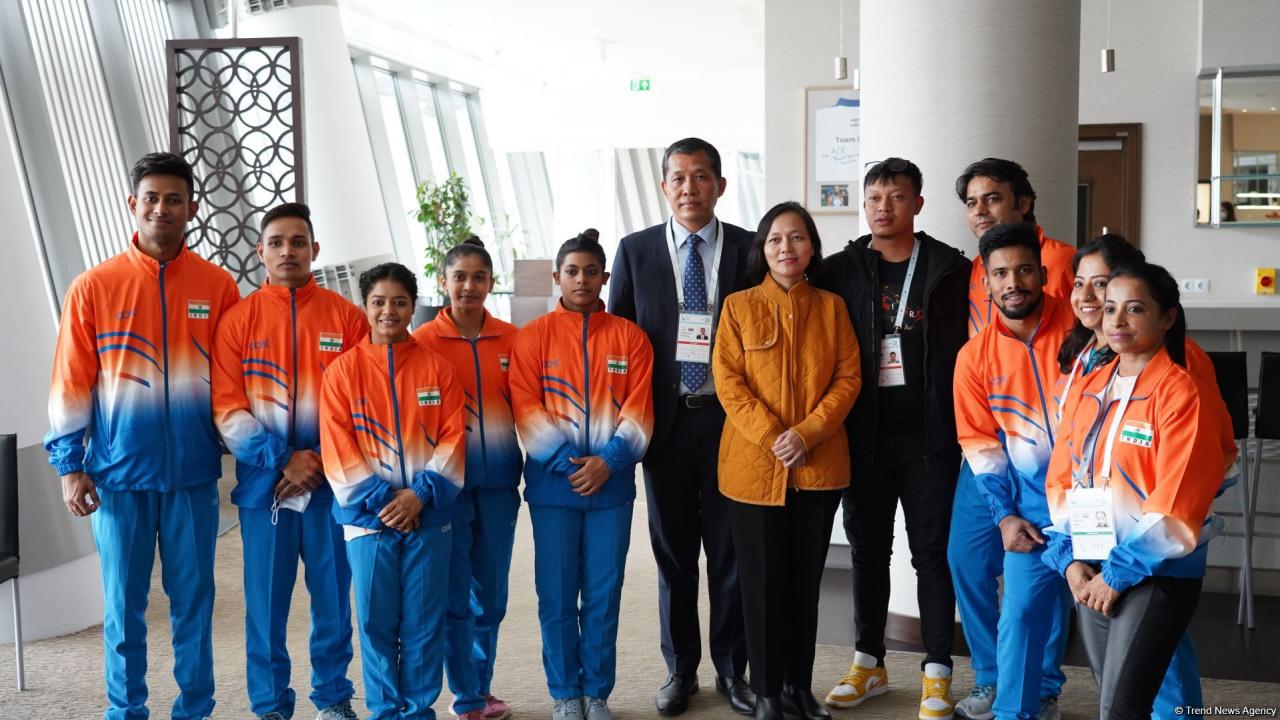 India's ambassador meets with athletes of his country within FIG Artistic Gymnastics Apparatus World Cup [PHOTO]