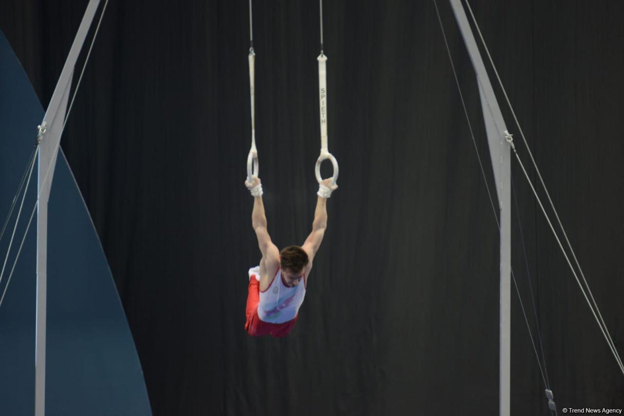 Azerbaijani gymnast wins bronze medal for ring exercises at FIG World Cup [PHOTO]