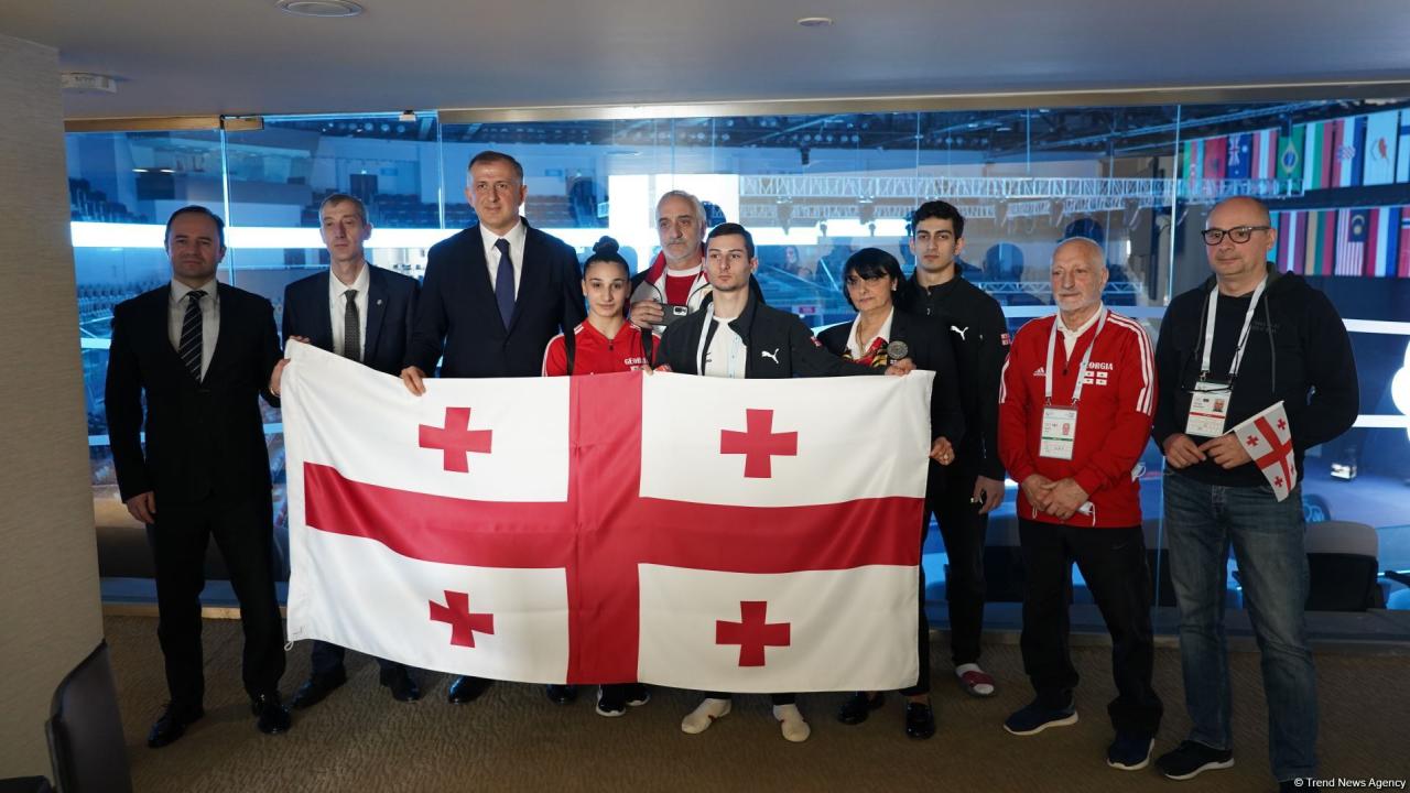 Georgian ambassador, athletes meet at FIG Artistic Gymnastics World Cup in Baku [PHOTO]
