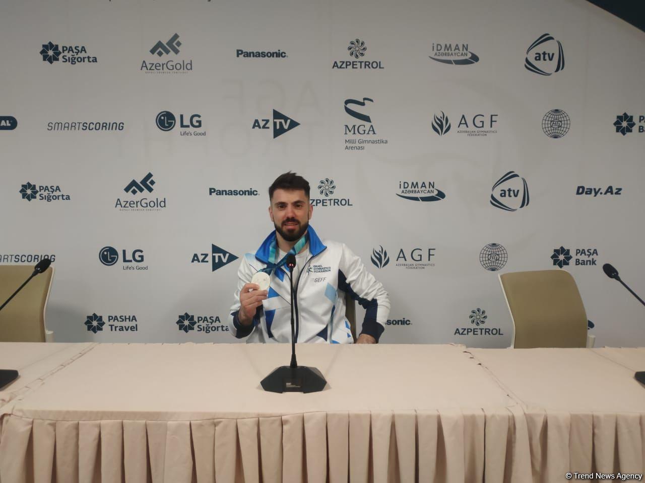 Israeli gymnast, silver medalist talks emotions following FIG World Cup in Baku
