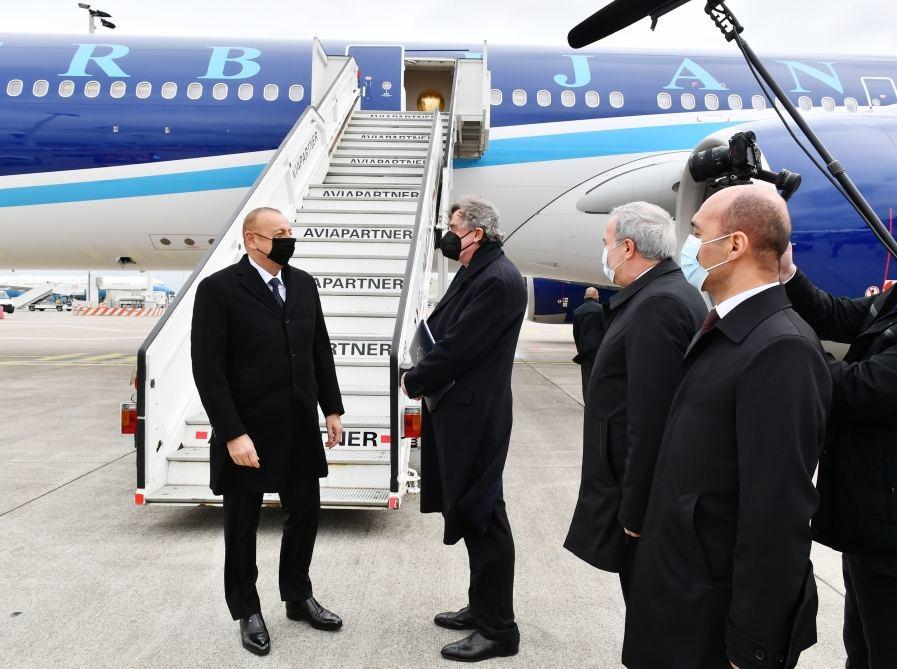 President Aliyev arrives in Brussels for working visit [PHOTO/VIDEO]